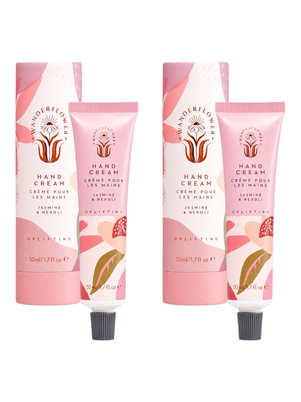 WANDERFLOWER HAND CREAM: UPLIFTING JASMINE & NEROLI 50ML X2 - BRAND NEW, SEALED